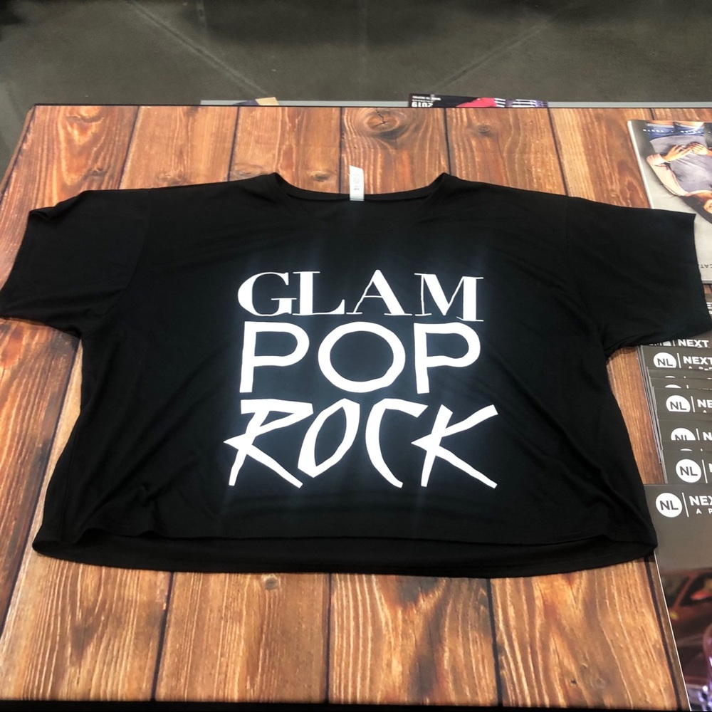 BRAND NEW! Glam Pop Rock Boxy Cropped Jersey knit T-shirt